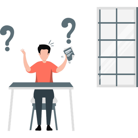 Man trying to solve  question  Illustration