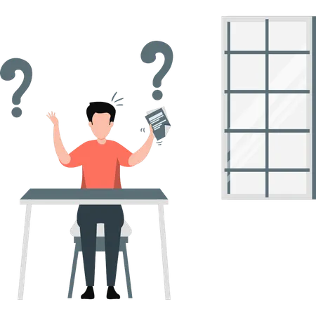 Man trying to solve  question  Illustration