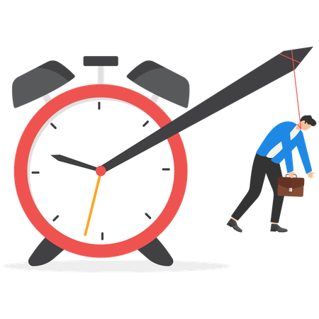 Man under time workload  Illustration