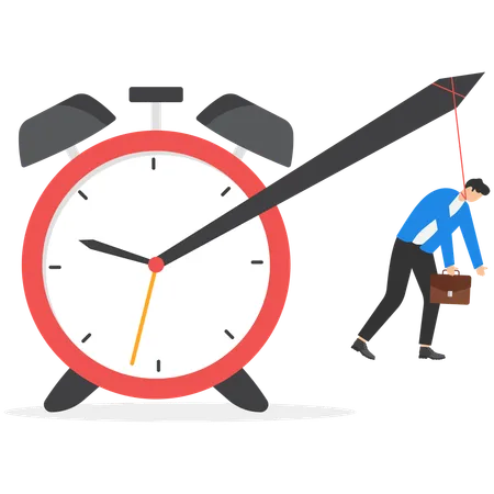 Man under time workload  Illustration