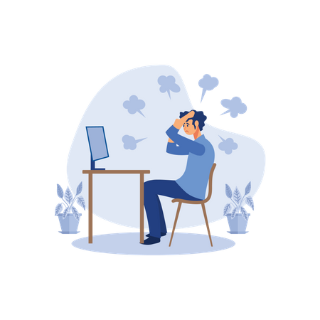 Man under workload  Illustration