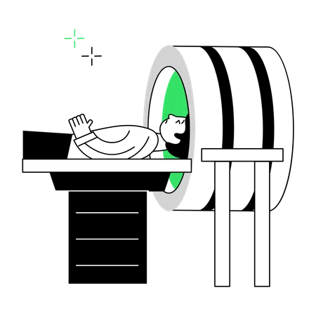 Man undergoes CT Scan  Illustration