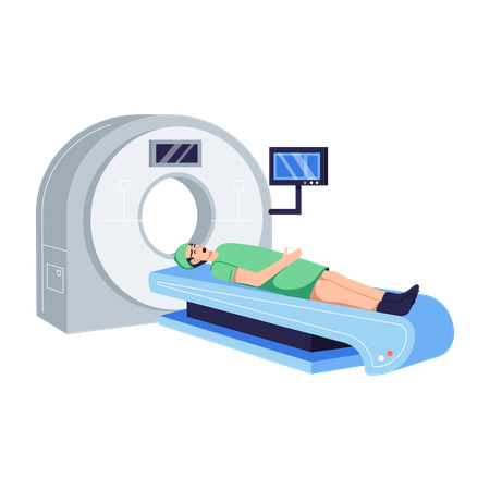 Man Undergoes MRI Scan  Illustration