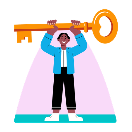 Man Unlock potential  Illustration