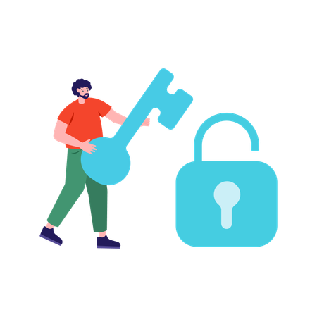 Man unlock Security  Illustration