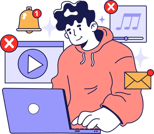 Man unsubscribe e-commerce channel  Illustration