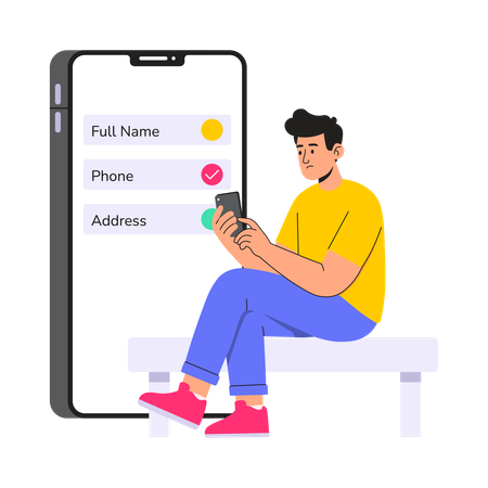 Man Update Online-Informationen  Illustration