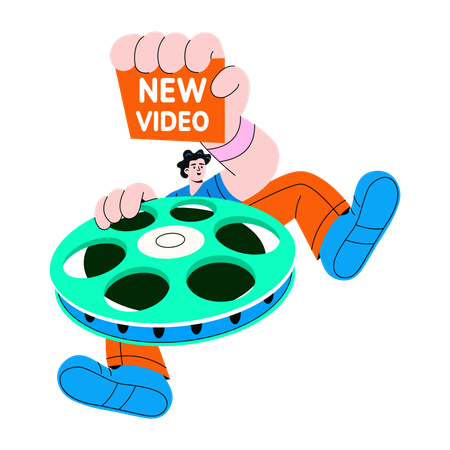 Man uploads new video  Illustration