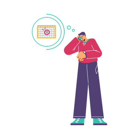 Man upset from missed deadlines  Illustration