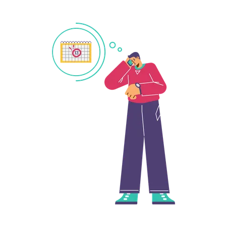 Man upset from missed deadlines  Illustration