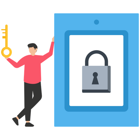 Man use Access control system  Illustration