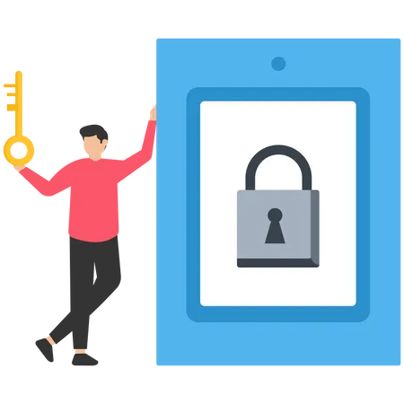 Man use Access control system  Illustration