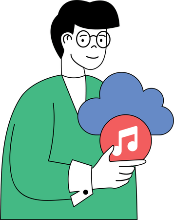 Man use cloud music  Illustration