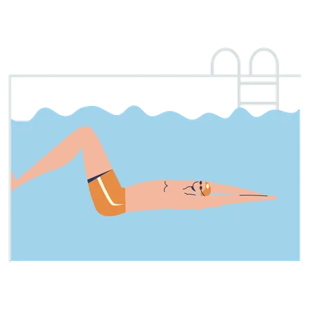 Man use Flip Turn technique for swimming  Illustration