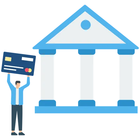 Man Use Online Banking  Illustration