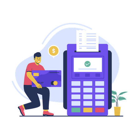 Man use pos payment technology  Illustration