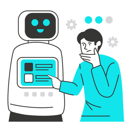 Man uses virtual reality tools  Illustration