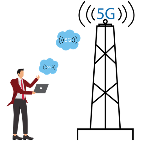 Man using 5g network  Illustration