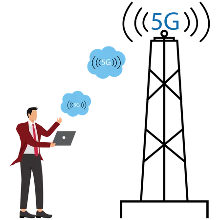 Man using 5g network  Illustration