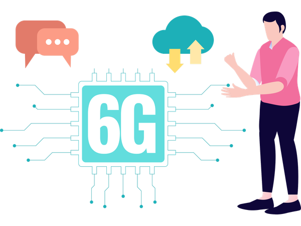 Man using 6g technology  Illustration