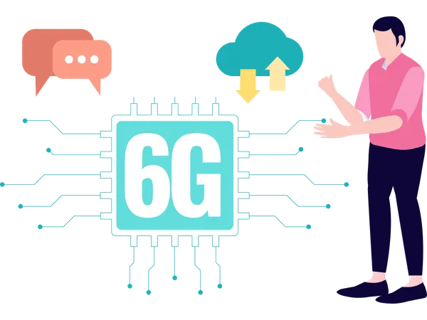 Man using 6g technology  Illustration