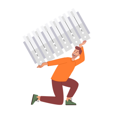 Man using admin server database  Illustration