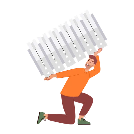 Man using admin server database  Illustration