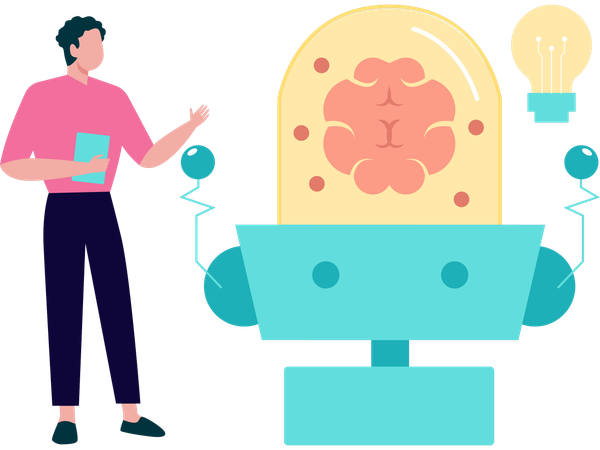 Man using ai technology  Illustration