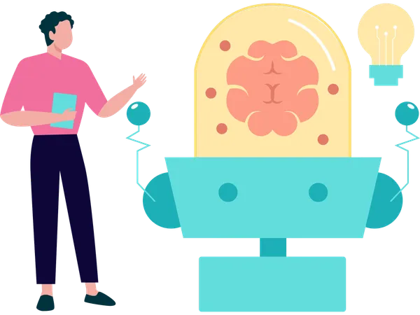 Man using ai technology  Illustration