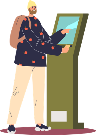 Man using atm machine  Illustration