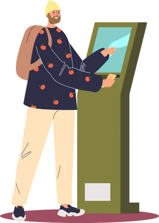 Man using atm machine  Illustration