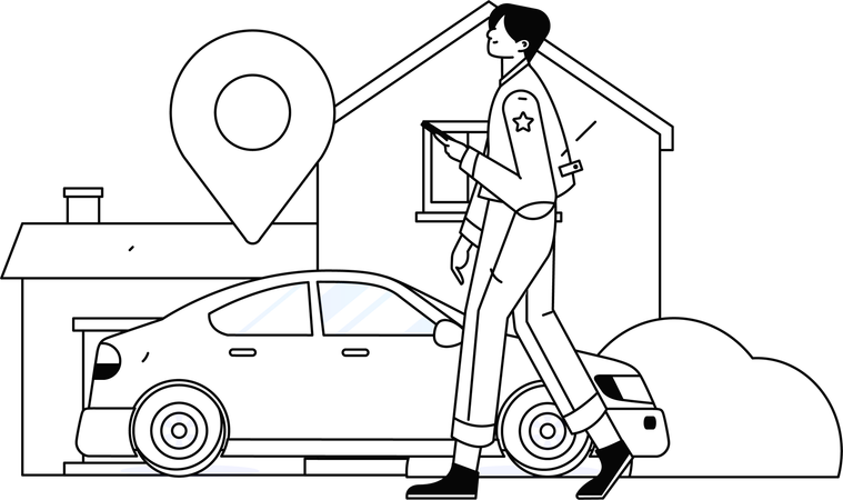Man using cab service  Illustration