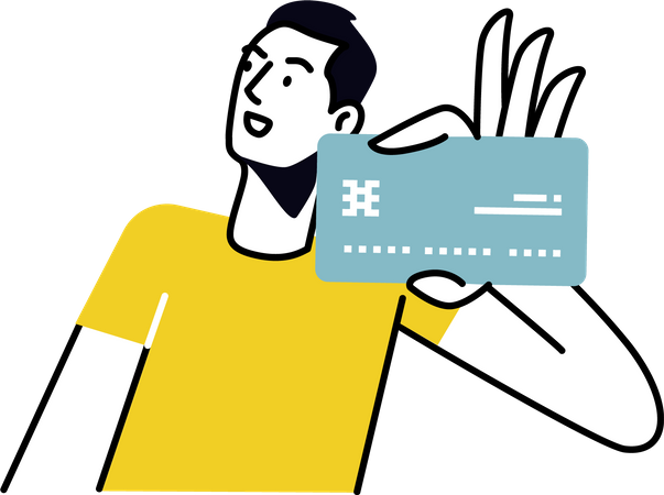 Man using card payment method  일러스트레이션