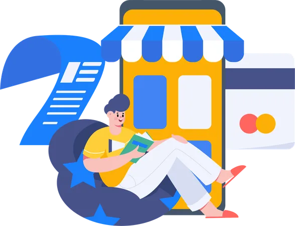 Man using credit card  Illustration