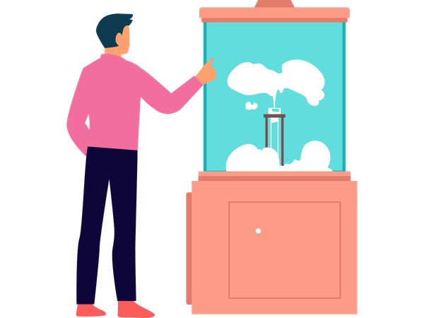 Man using cryopreservation  Illustration