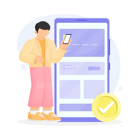 Man using digital banking  Illustration