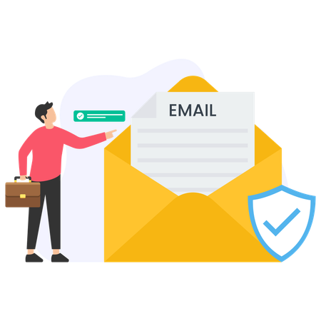 Man using email protection  Illustration