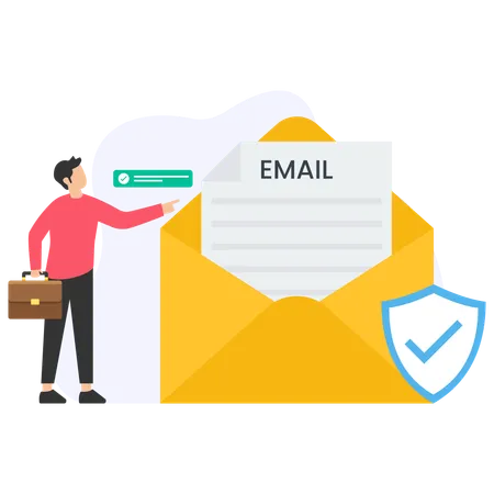 Man using email protection  Illustration