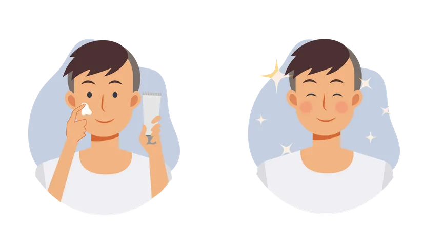 Man using face cream  Illustration