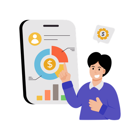 Man using finance app  Illustration