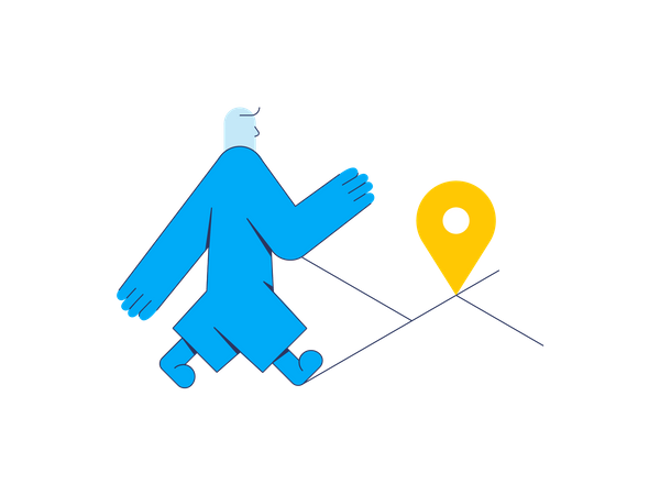 Man using GPS  Illustration