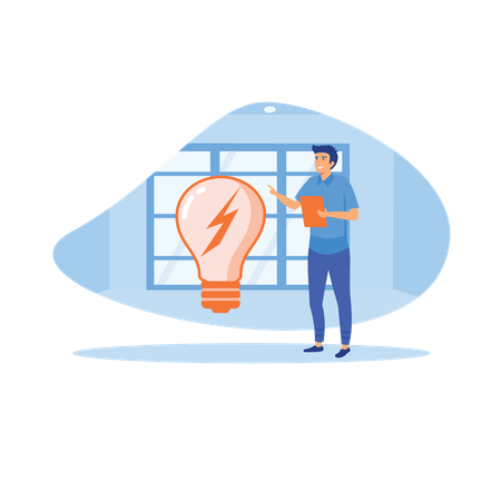 Man using green energy  Illustration