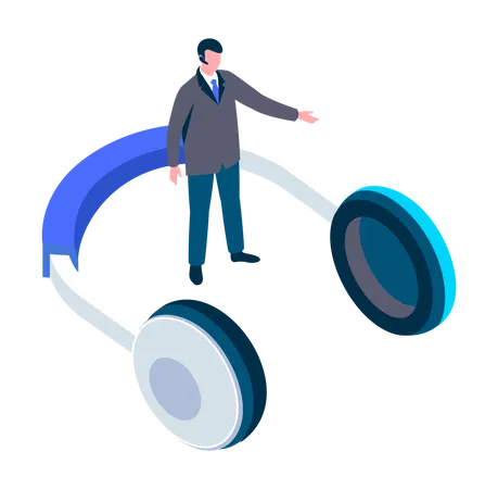 Man using headphone  Illustration