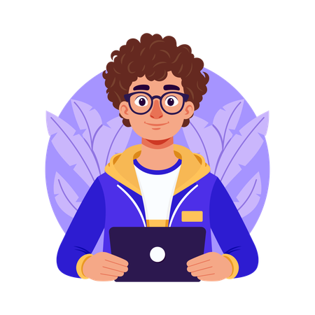 Man using ipad  Illustration