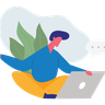 illustration man using laptop