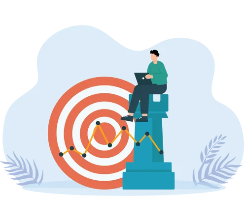 Man using Market Strategy  Illustration