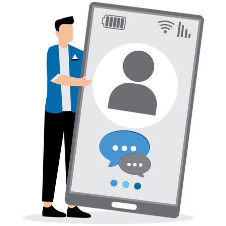 Man using Messaging service  Illustration