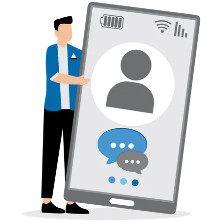 Man using Messaging service  Illustration
