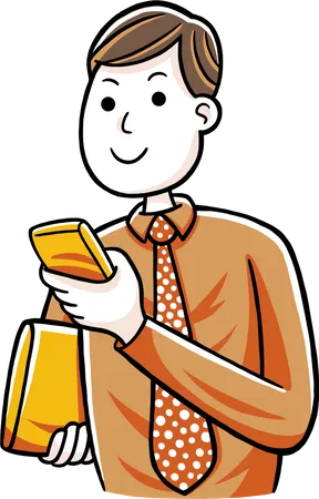 Man using mobile  Illustration