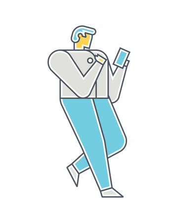 Man using mobile  Illustration